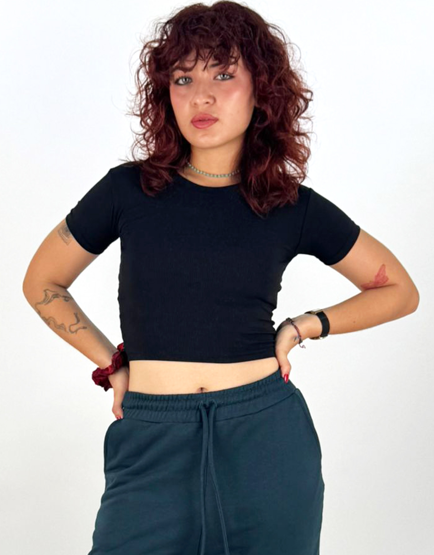 Crop Top Manche Courte Noir - CHIOS – Image 2