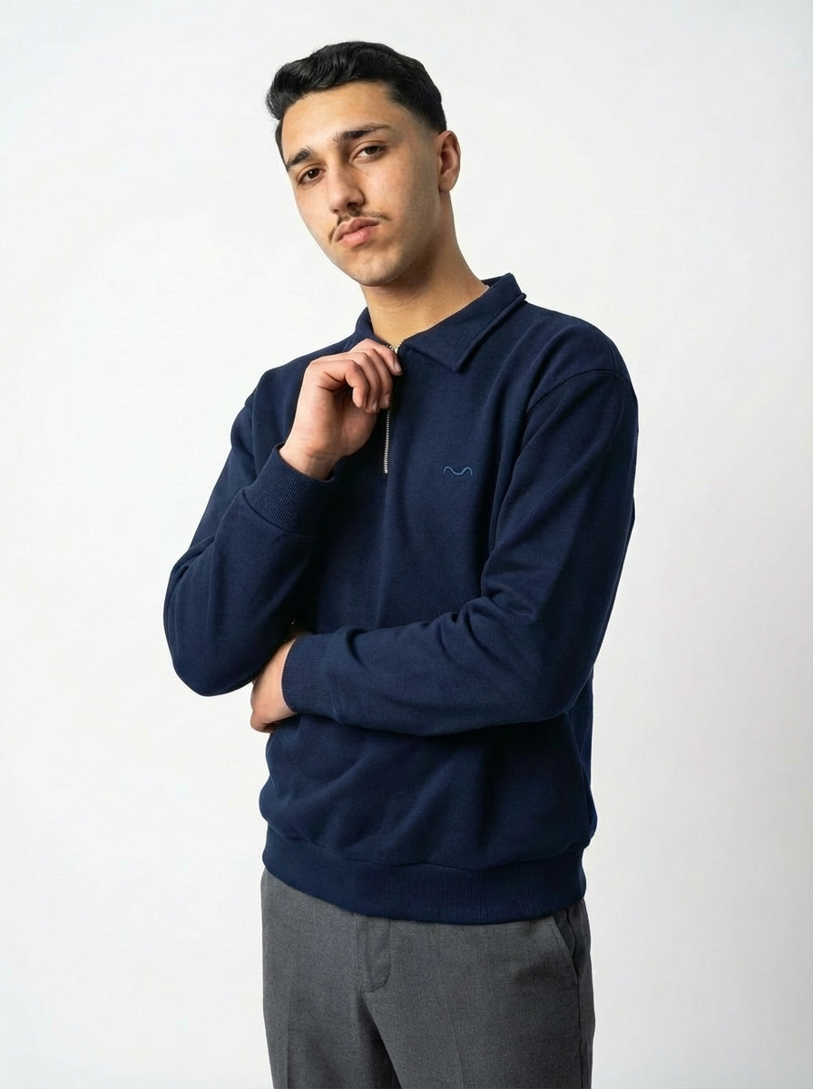Sweat Collar Bleu Marine – Image 2