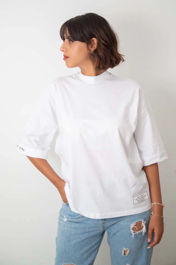 T-Shirt Oversize blanc - A FIGHT GIRL