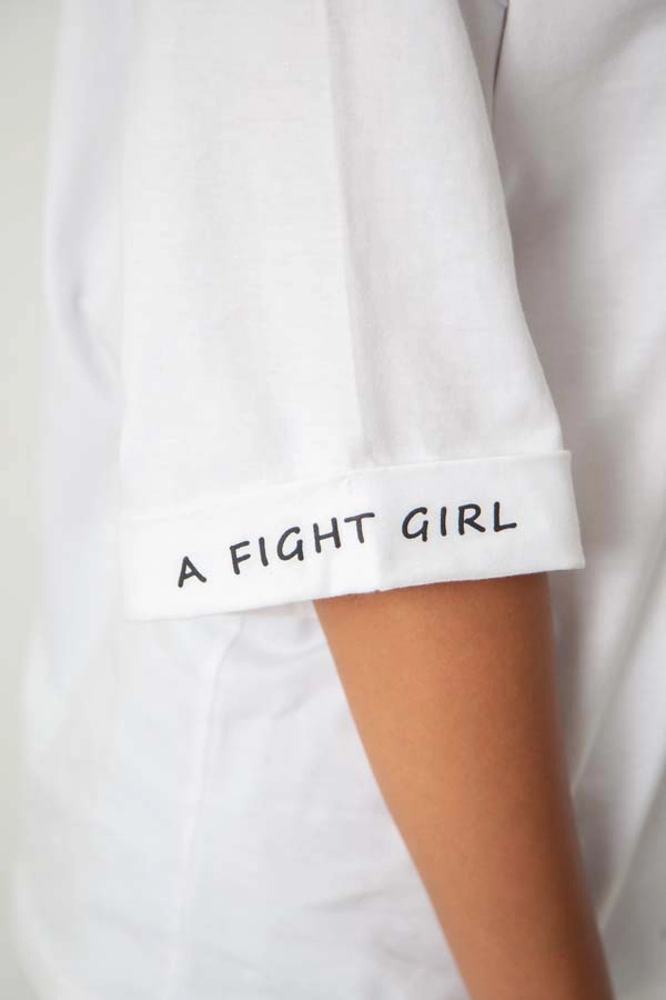 T-Shirt Oversize blanc - A FIGHT GIRL – Image 3