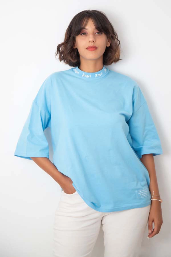 T-Shirt Oversize Bleu Gauloise - ANGEL – Image 2