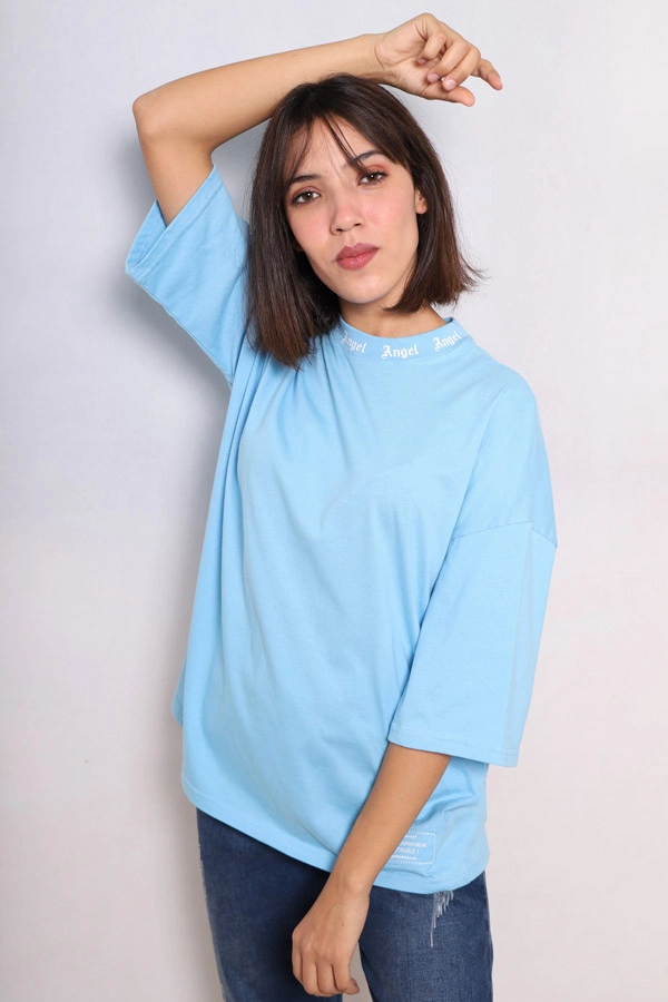 T-Shirt Oversize Bleu Gauloise - ANGEL – Image 4