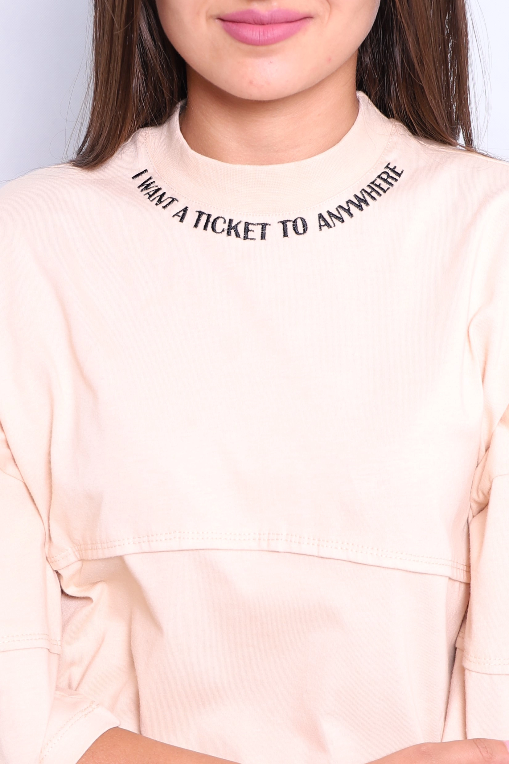 T-Shirt Oversize Beige - TICKET TO ANYWHERE – Image 4